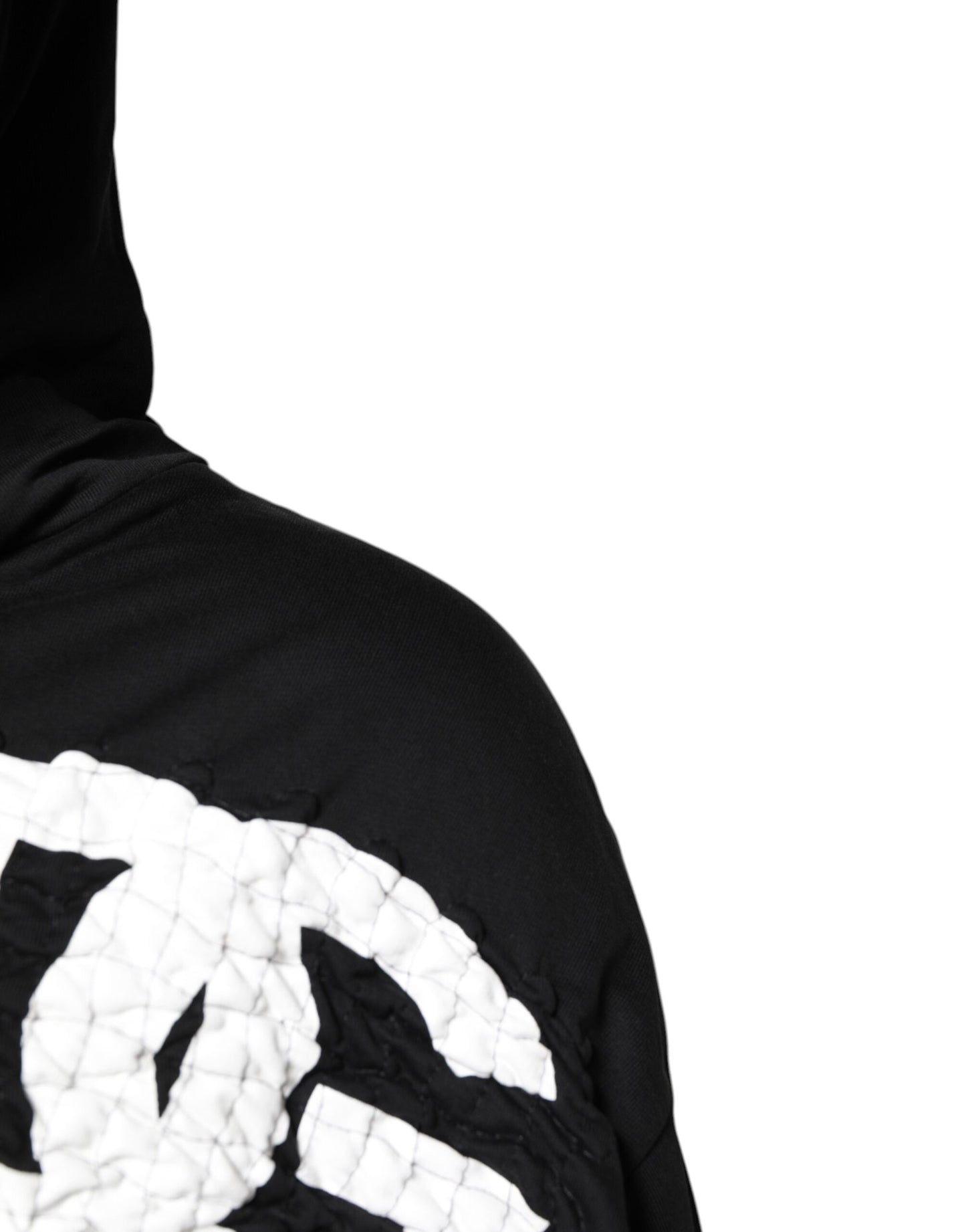 Sweat-shirt à capuche imprimé logo noir Dolce &amp; Gabbana