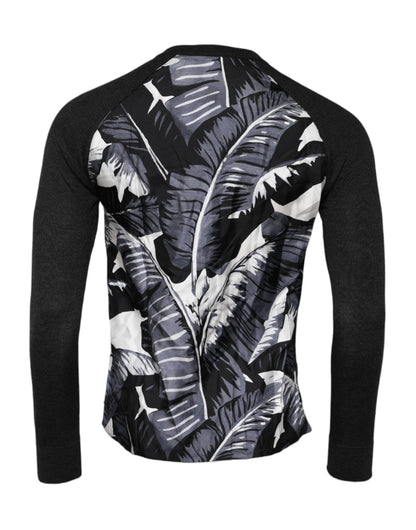 Pull en maille imprimé noir Dolce &amp; Gabbana pour homme