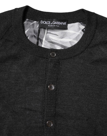 Pull en maille imprimé noir Dolce &amp; Gabbana pour homme