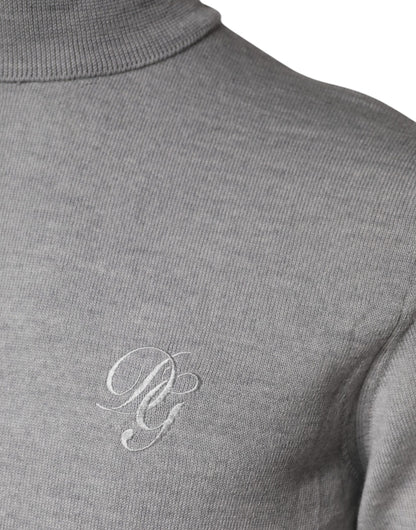 Pull en laine grise tricotée Dolce &amp; Gabbana pour homme
