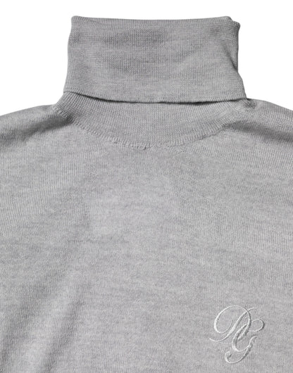 Pull en laine grise tricotée Dolce &amp; Gabbana pour homme