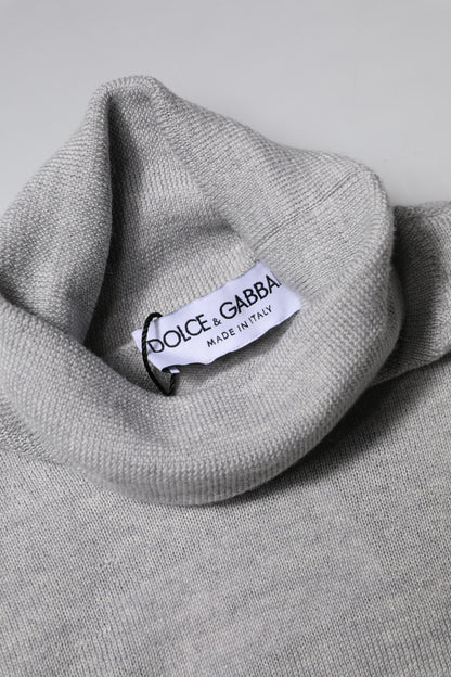 Pull en laine grise tricotée Dolce &amp; Gabbana pour homme