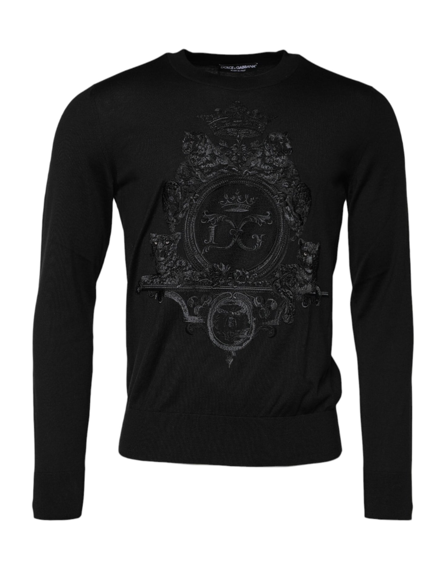 Pull Dolce &amp; Gabbana noir brodé de couronnes DG