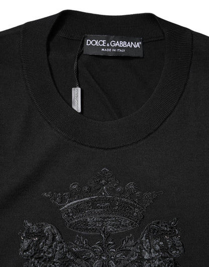 Pull Dolce &amp; Gabbana noir brodé de couronnes DG