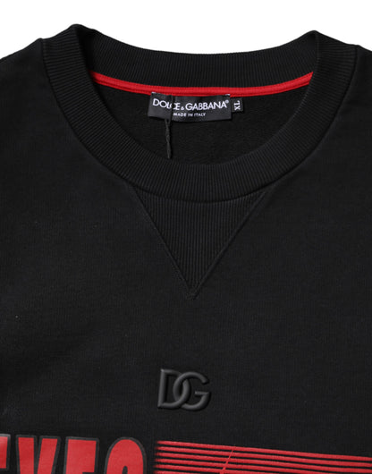 Suéter negro con estampado gráfico de algodón de Dolce &amp; Gabbana