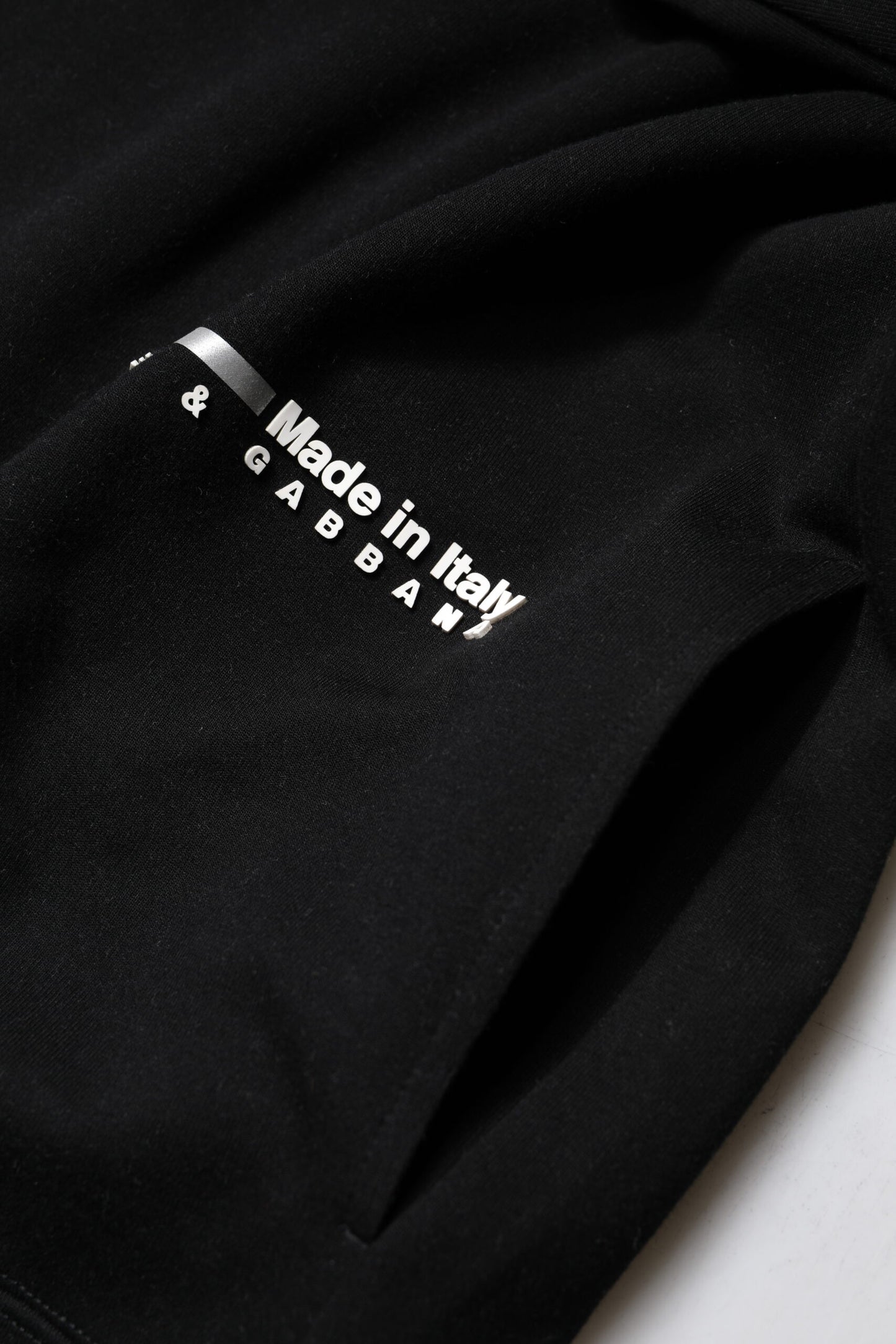 Pull en maille de coton noir avec logo Dolce &amp; Gabbana