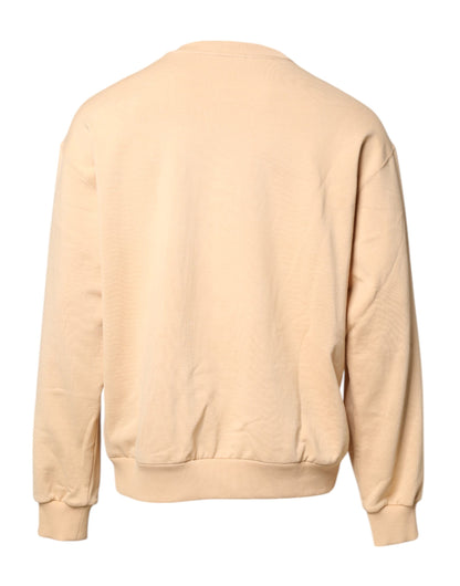 Pull ras du cou beige à imprimé cerises Dolce &amp; Gabbana