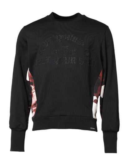 Pull ras du cou brodé noir Dolce &amp; Gabbana