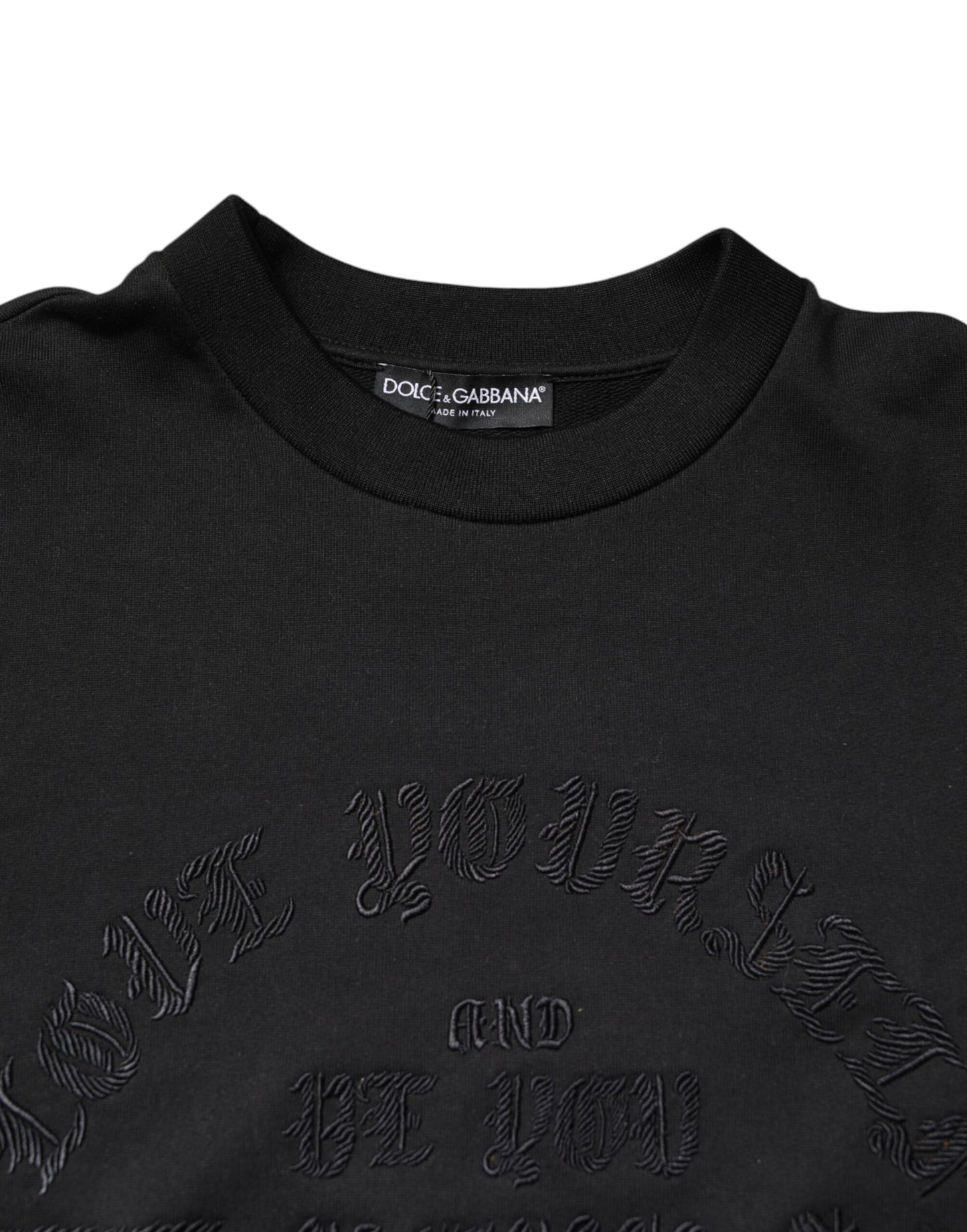 Pull ras du cou brodé noir Dolce &amp; Gabbana