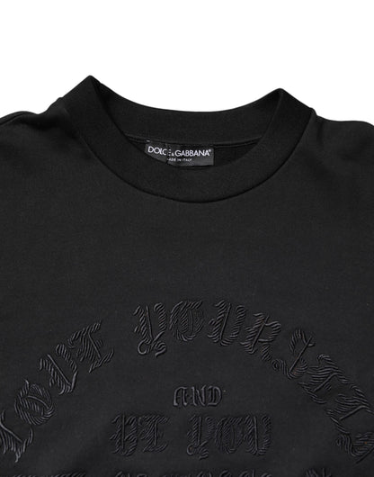 Pull ras du cou brodé noir Dolce &amp; Gabbana