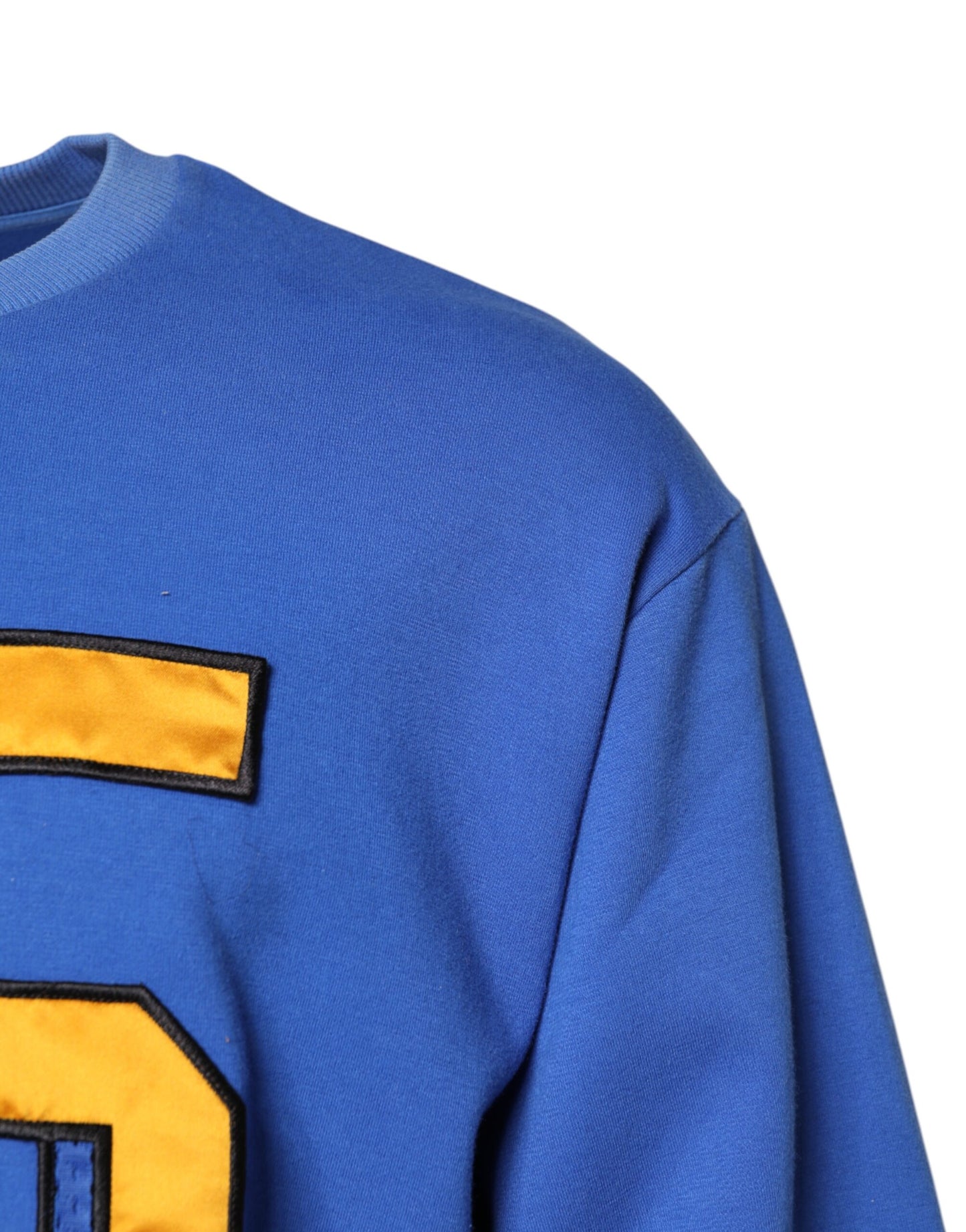 Dolce &amp; Gabbana Blue Printed Cotton Cropped Crew Neck T-shirt