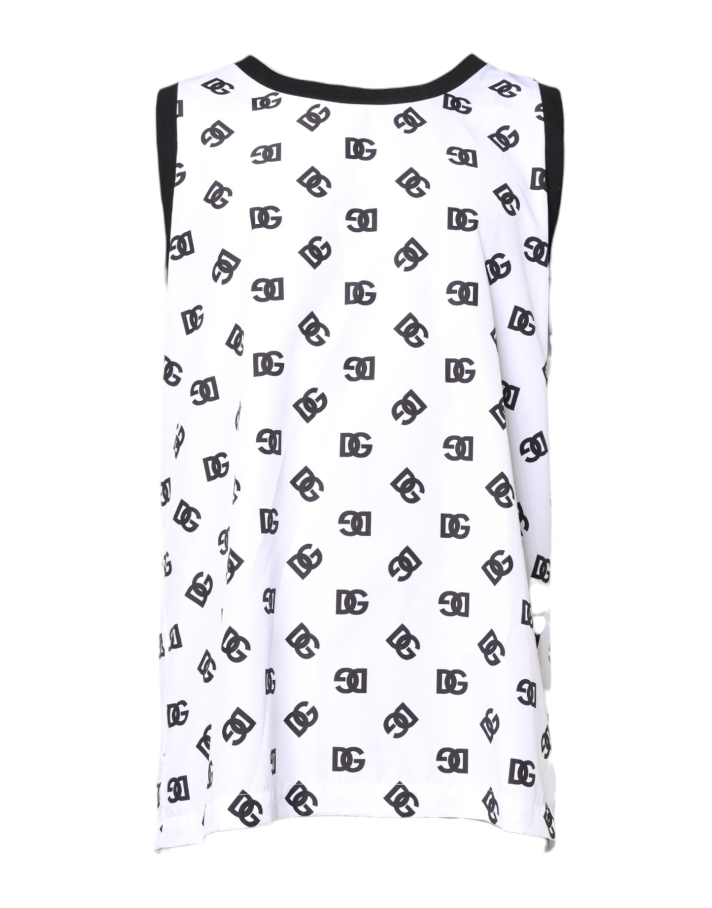 Dolce &amp; Gabbana White Polyester Sleeveless DG Logo T-shirt
