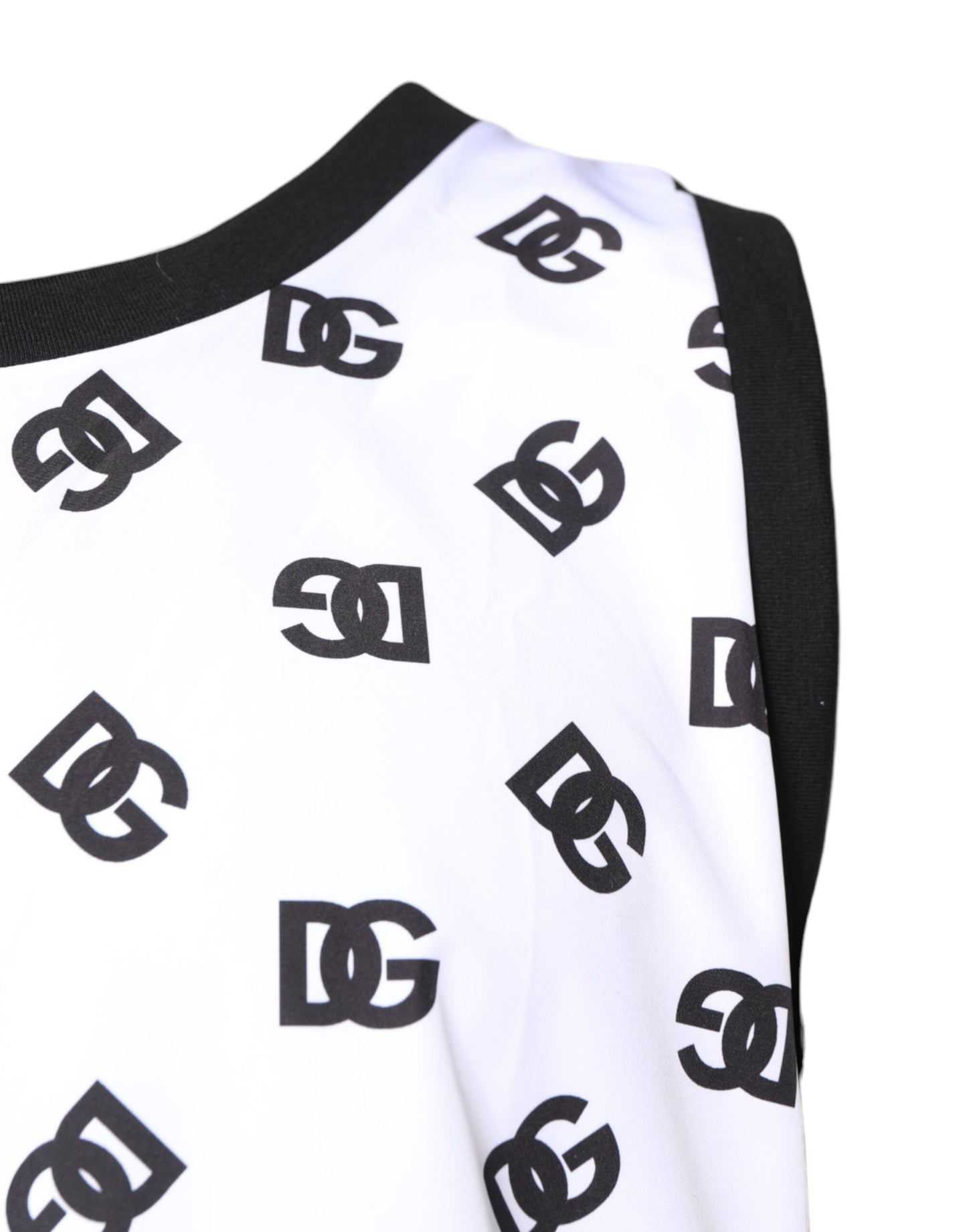 Dolce &amp; Gabbana White Polyester Sleeveless DG Logo T-shirt