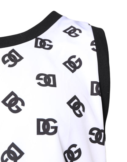 Dolce &amp; Gabbana White Polyester Sleeveless DG Logo T-shirt