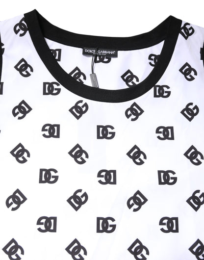 Dolce &amp; Gabbana White Polyester Sleeveless DG Logo T-shirt