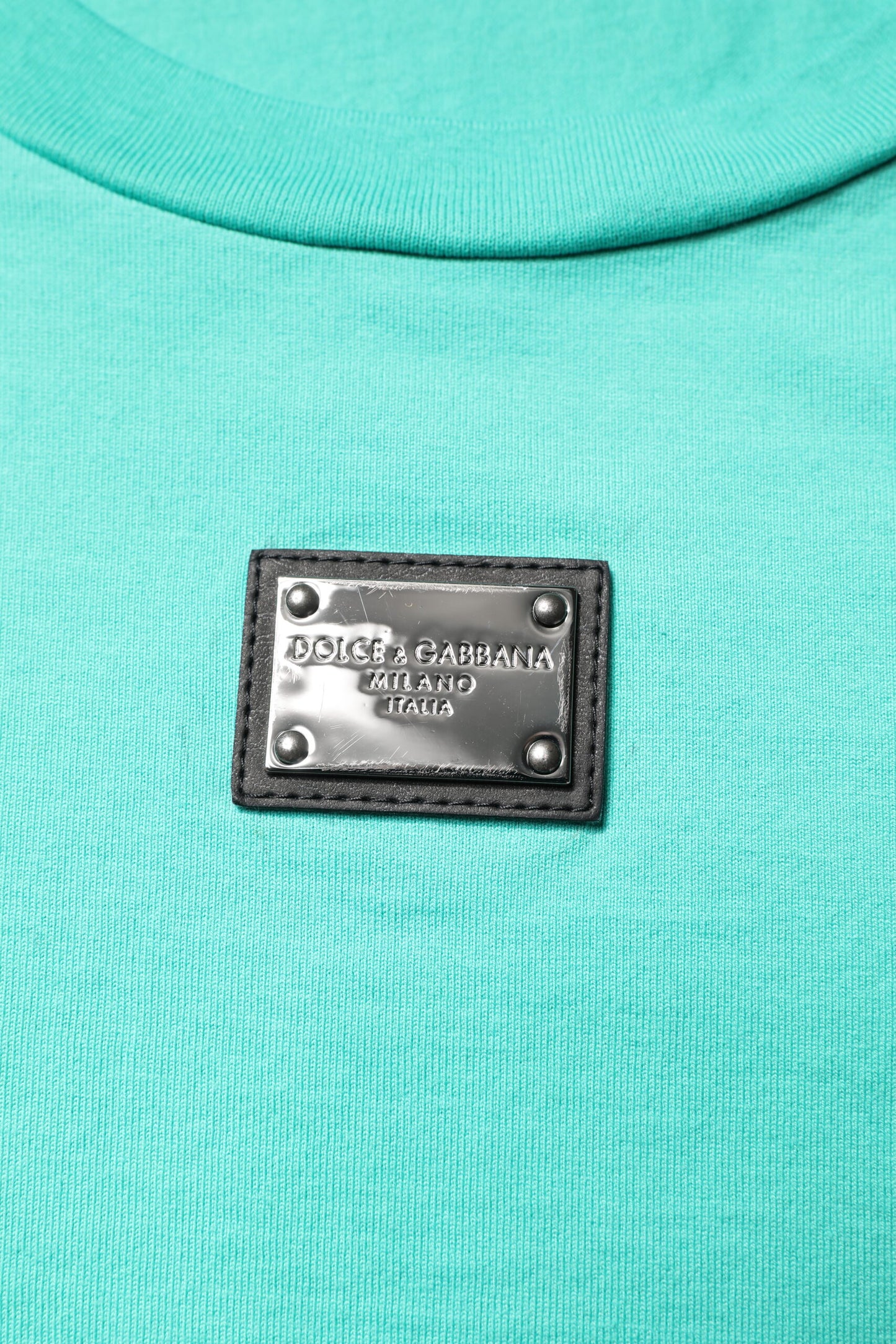 Dolce &amp; Gabbana Green Sleeveless Logo Round Neck T-shirt