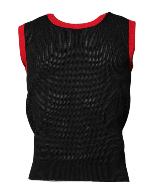 Dolce &amp; Gabbana Black Cotton Slim Fit Round Neck T-shirt
