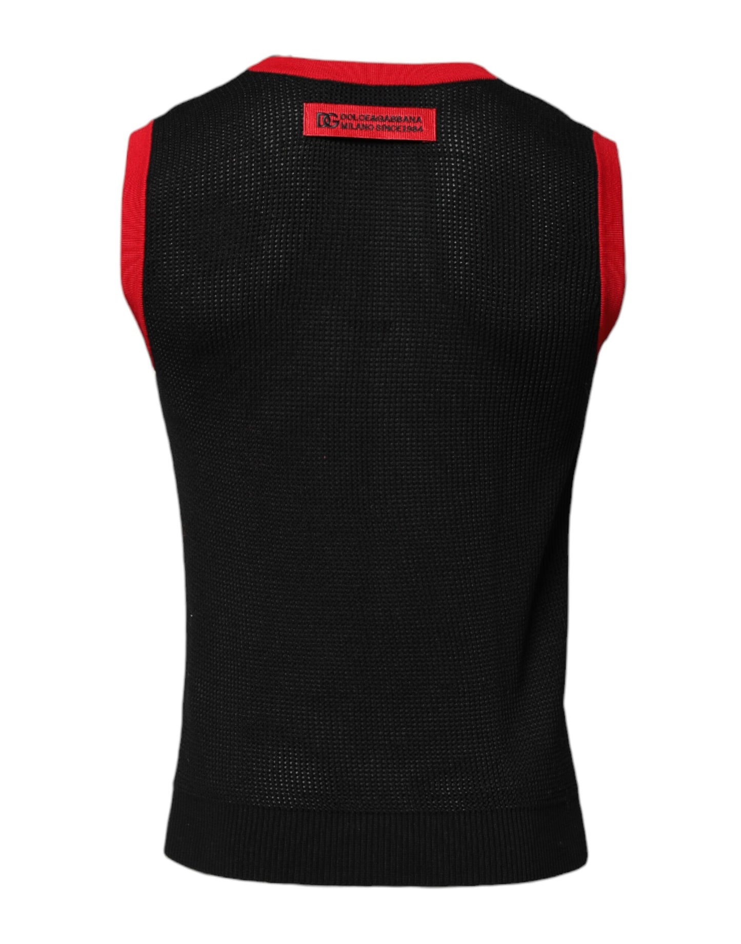 Dolce &amp; Gabbana Black Cotton Slim Fit Round Neck T-shirt