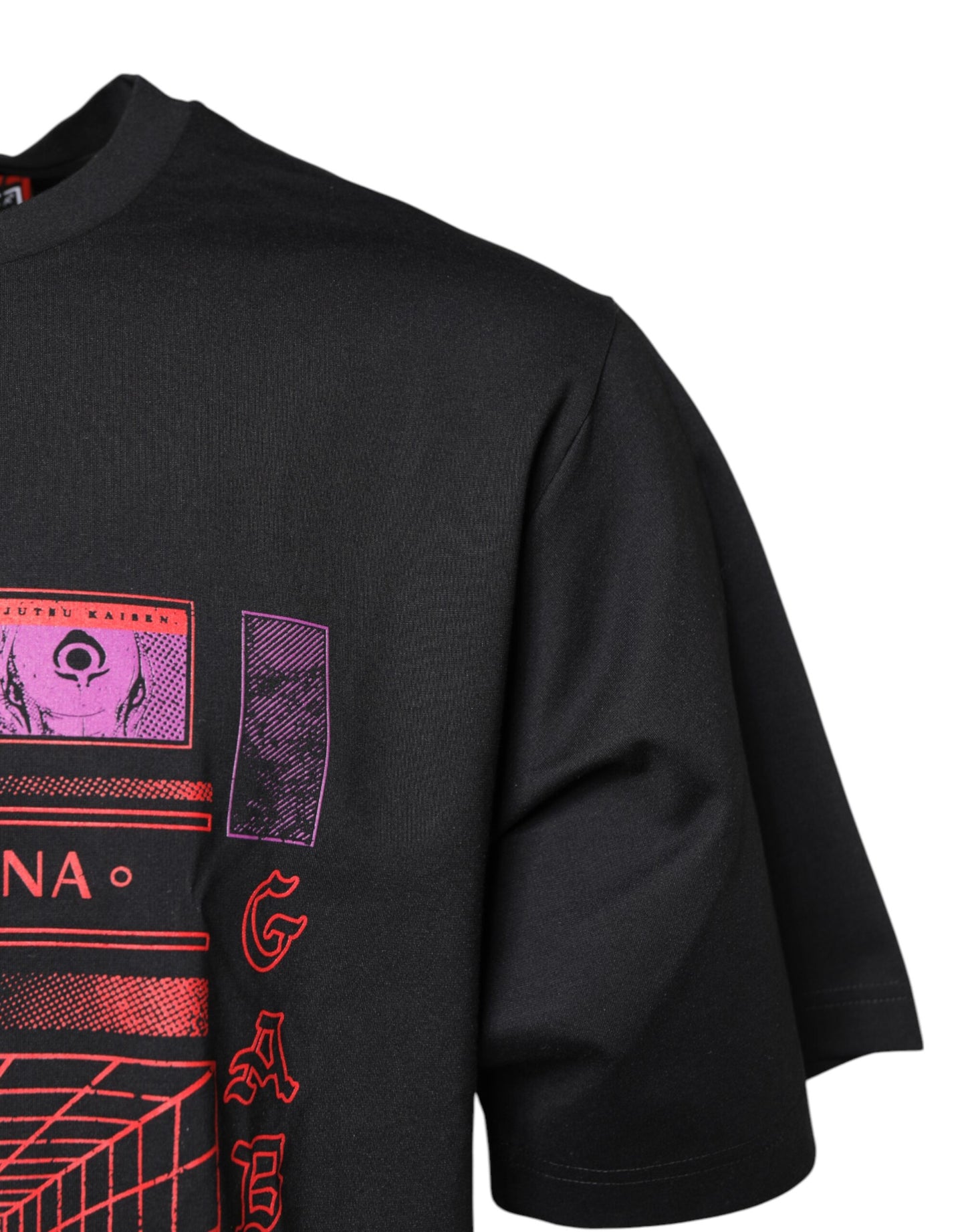 Dolce &amp; Gabbana Black Cotton Graphic Print Crew Neck T-shirt