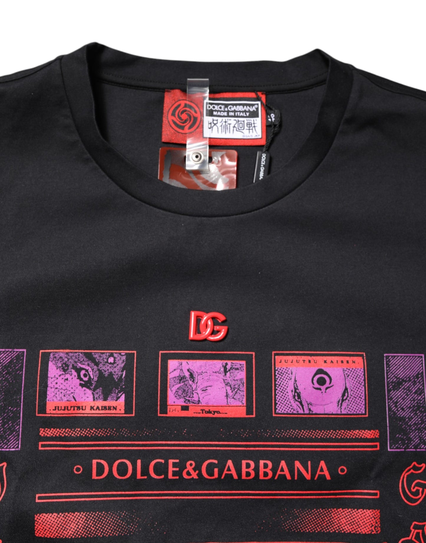 Dolce &amp; Gabbana Black Cotton Graphic Print Crew Neck T-shirt
