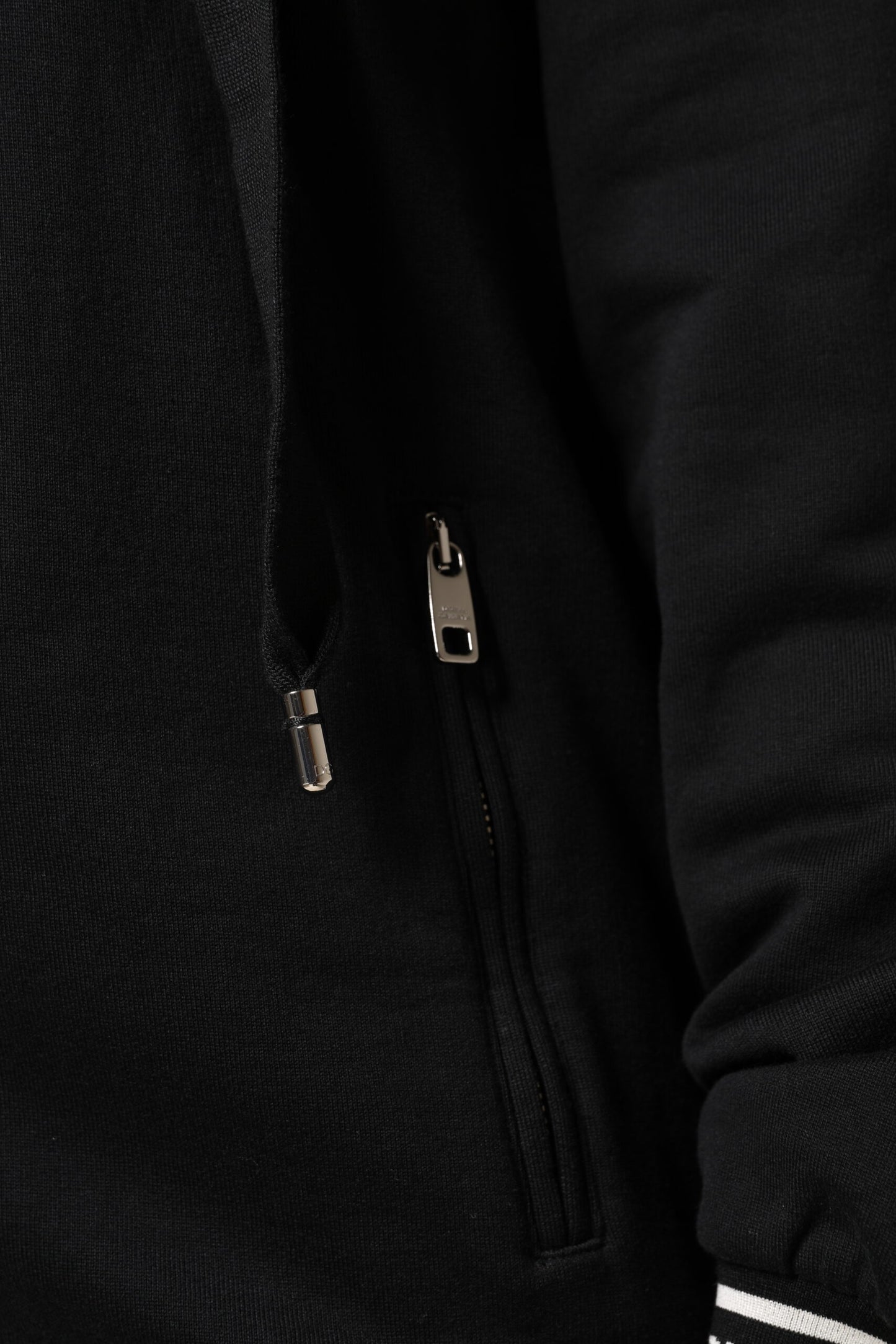 Sweat-shirt à capuche zippé en coton noir Dolce &amp; Gabbana