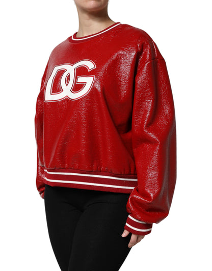 Suéter de lana roja con bordado del logotipo de Dolce &amp; Gabbana