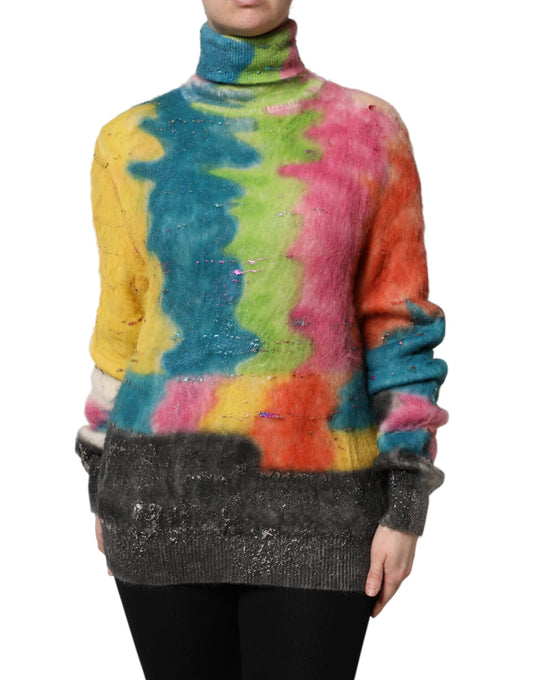 Pull à col roulé en mohair multicolore Dolce &amp; Gabbana
