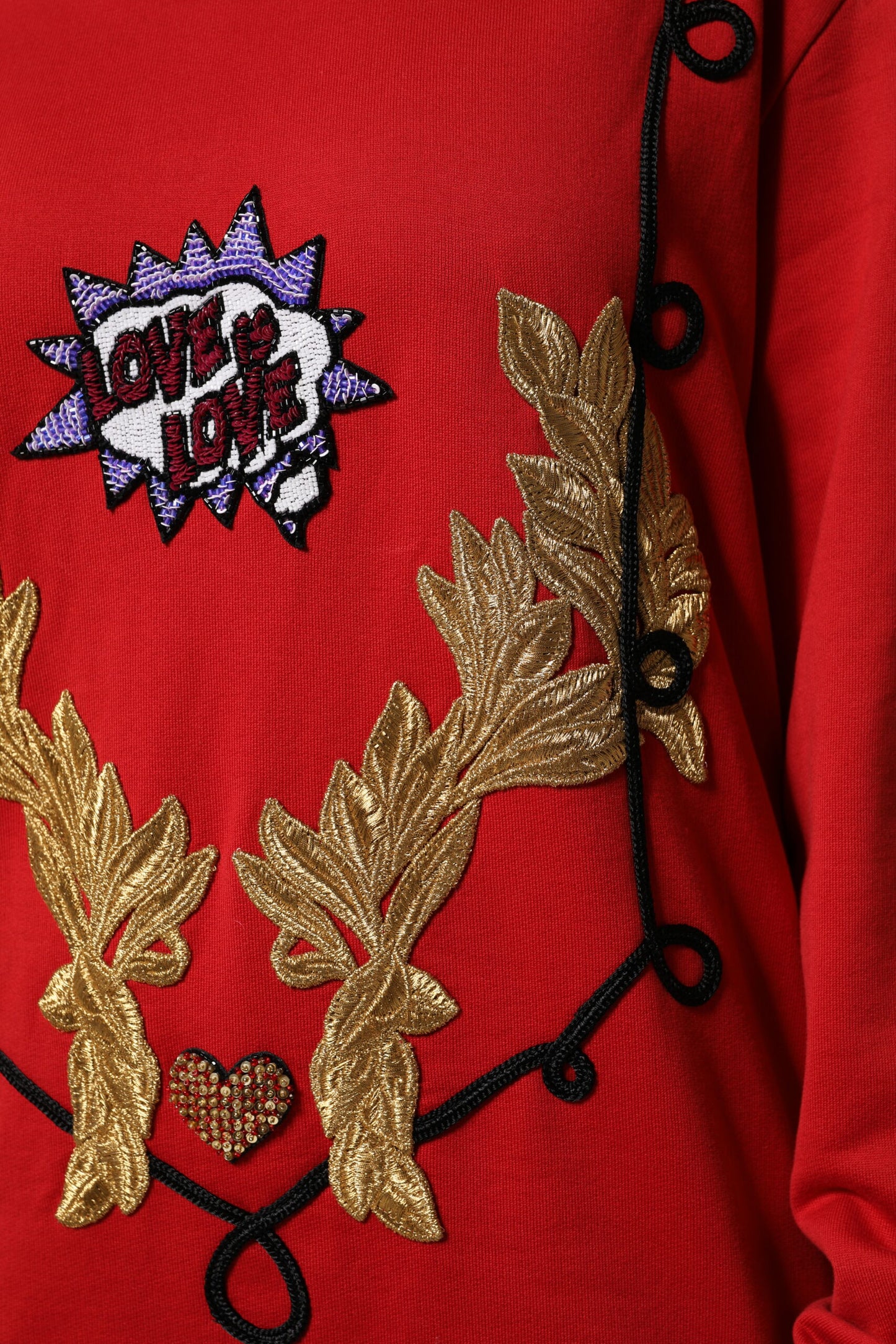 Pull à paillettes Dolce &amp; Gabbana en coton rouge Queen