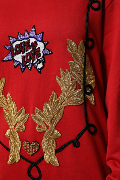 Pull à paillettes Dolce &amp; Gabbana en coton rouge Queen