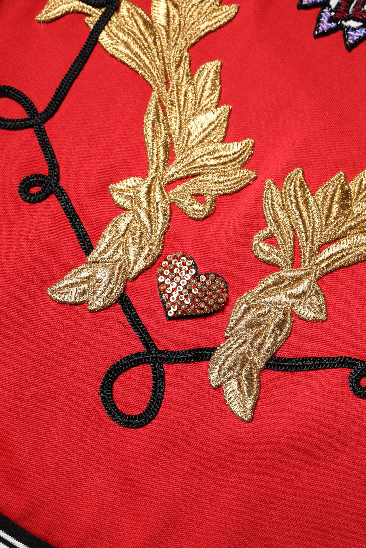 Pull à paillettes Dolce &amp; Gabbana en coton rouge Queen