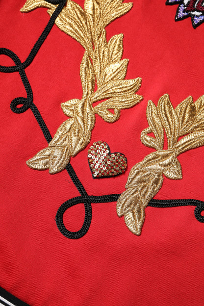 Pull à paillettes Dolce &amp; Gabbana en coton rouge Queen