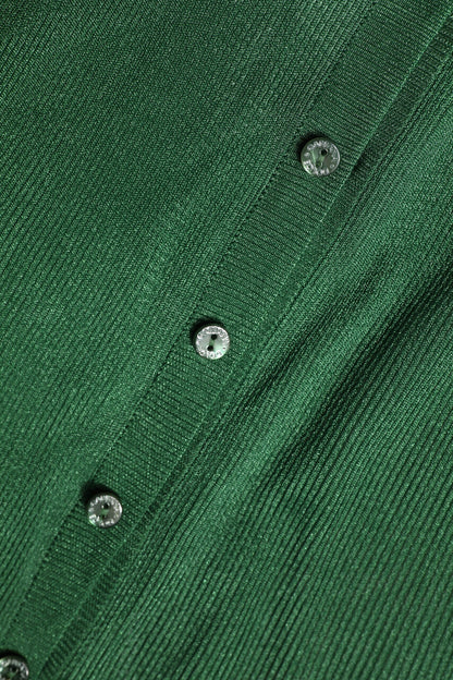 Pull cardigan à manches longues en polyester vert Dolce &amp; Gabbana