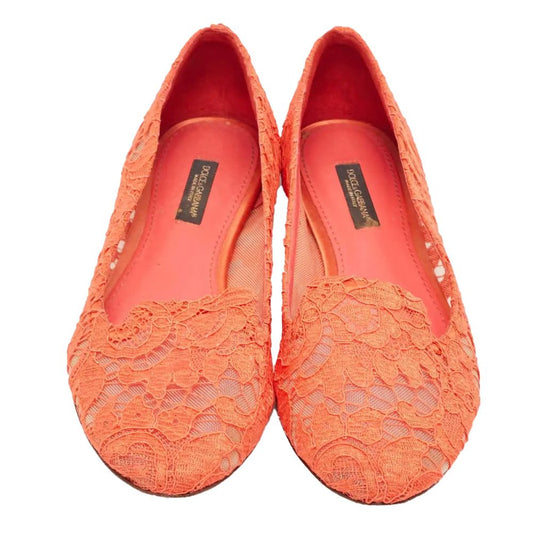 Dolce & Gabbana Red Viscose Flat Shoe
