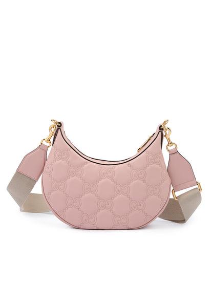 Sac à bandoulière en cuir rose clair Gucci