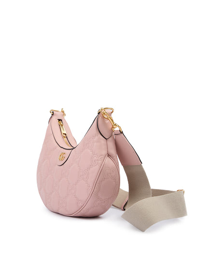 Sac à bandoulière en cuir rose clair Gucci