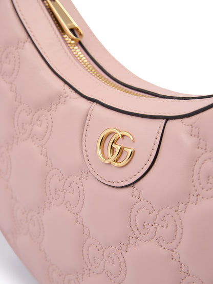 Sac à bandoulière en cuir rose clair Gucci