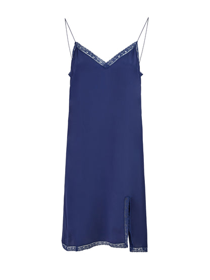 Vestido midi largo de viscosa y algodón Gucci Blu