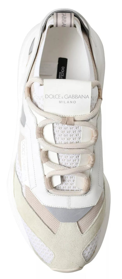 Zapatillas Dolce &amp; Gabbana de piel blanca y beige, deportivas DAYMASTER