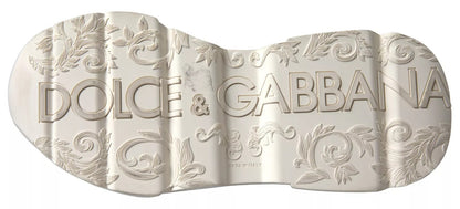 Zapatillas Dolce &amp; Gabbana de piel blanca y beige, deportivas DAYMASTER