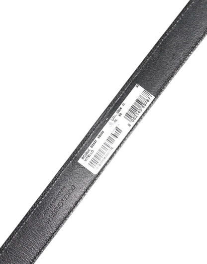 Cinturón con hebilla clásica de piel de becerro negra de Dolce &amp; Gabbana