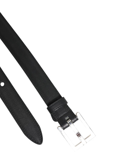 Cinturón con hebilla clásica de piel de becerro negra de Dolce &amp; Gabbana
