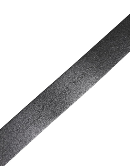 Cinturón clásico de cuero negro con hebilla metálica de Dolce &amp; Gabbana