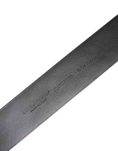 Cinturón de piel de becerro negra con hebilla plateada y tachuelas de Dolce &amp; Gabbana