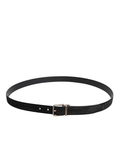 Cinturón clásico con hebilla metálica de piel de becerro negra de Dolce &amp; Gabbana