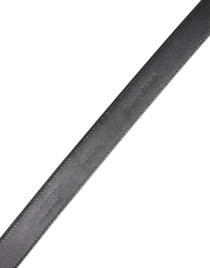 Cinturón clásico con hebilla metálica de piel de becerro negra de Dolce &amp; Gabbana