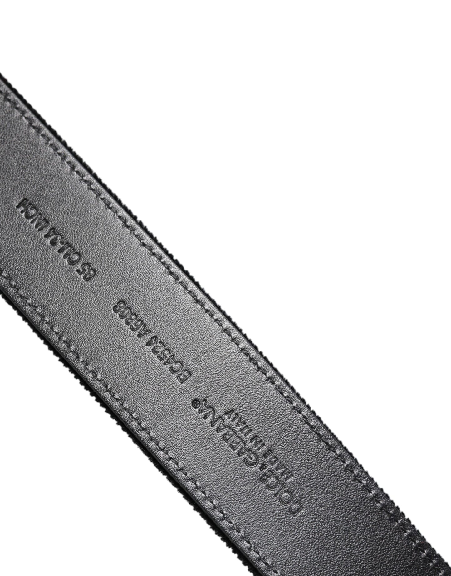 Cinturón de algodón negro con hebilla de metal plateado de Dolce &amp; Gabbana