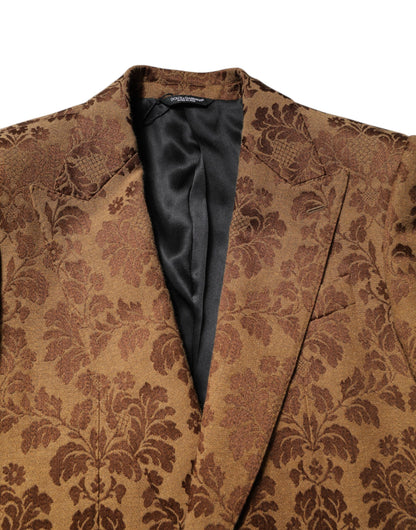 Traje de dos piezas SICILIA de jacquard floral marrón de Dolce &amp; Gabbana