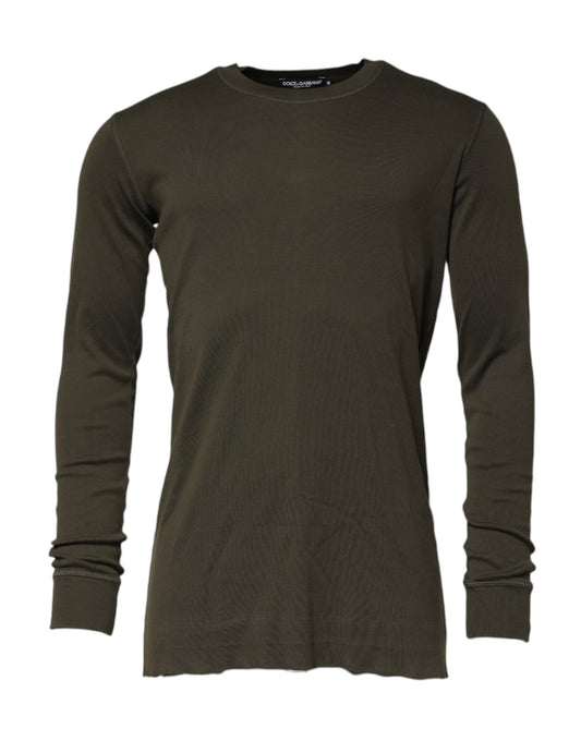 Dolce &amp; Gabbana Dark Green Long Sleeves Crew Neck T-shirt