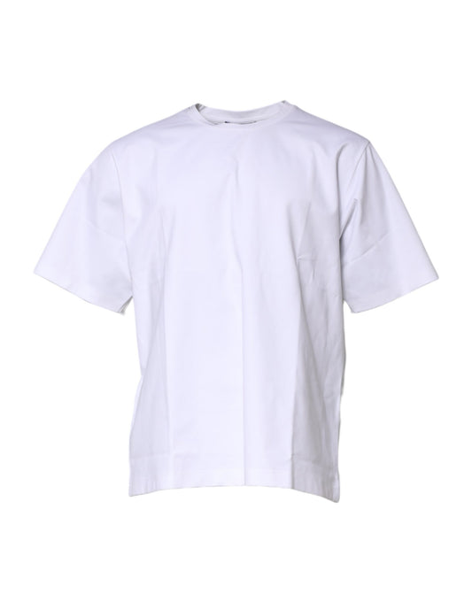 Dolce &amp; Gabbana White Cotton Short Sleeves Crew Neck T-shirt