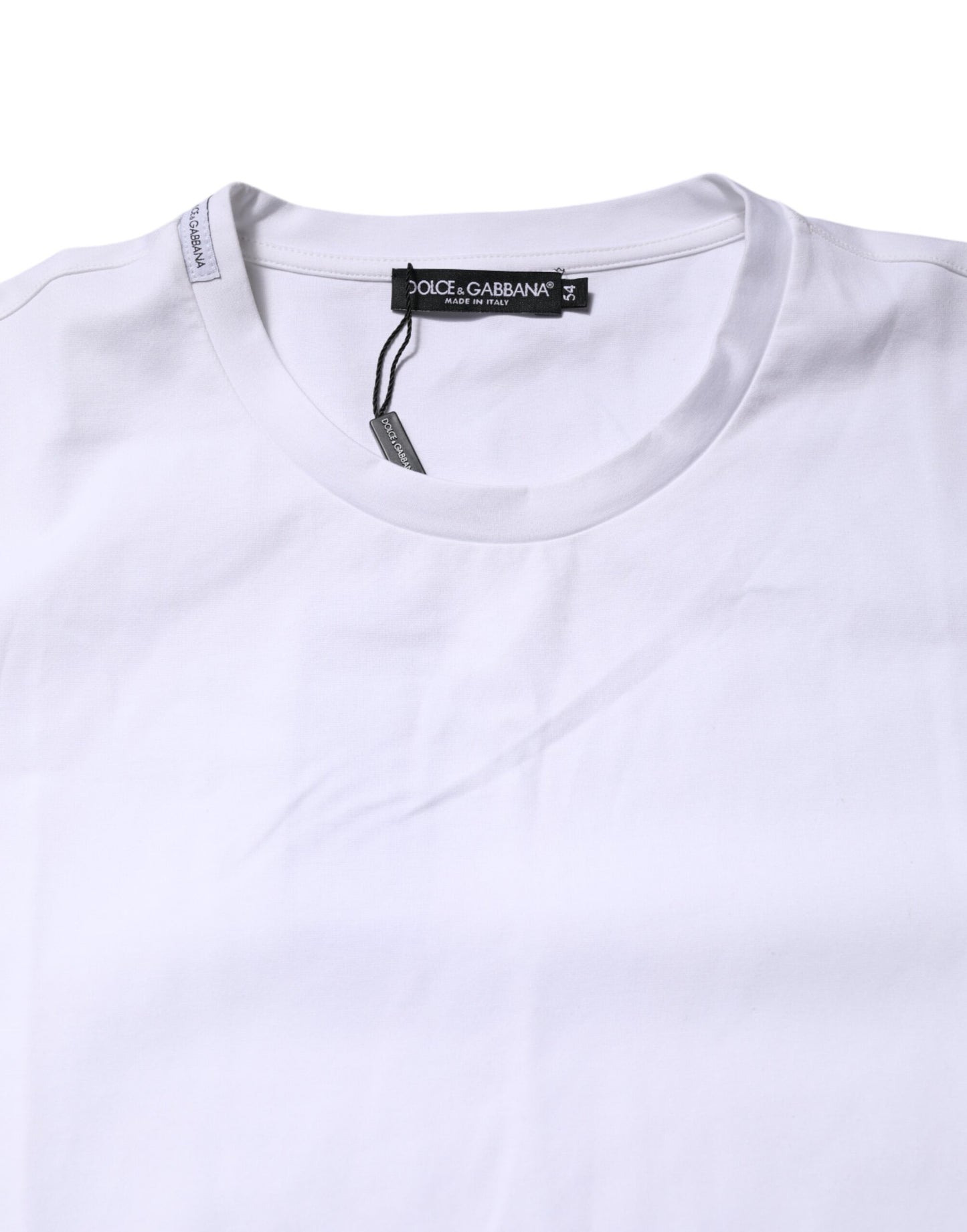 Dolce &amp; Gabbana White Cotton Short Sleeves Crew Neck T-shirt